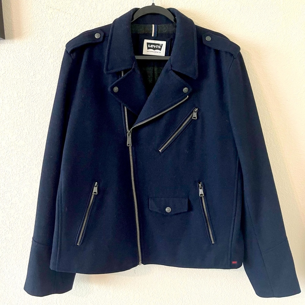 Levi’s Navy Winter Peacoat Biker Jacket